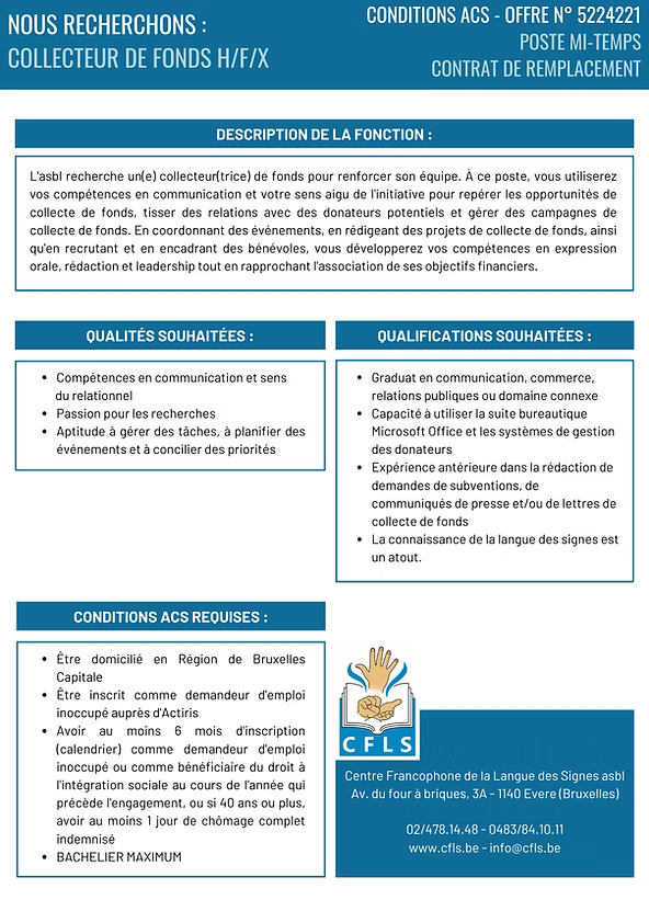 Collecteur de Fonds H/F/X